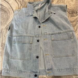 Vintage looking Denim cargo vest